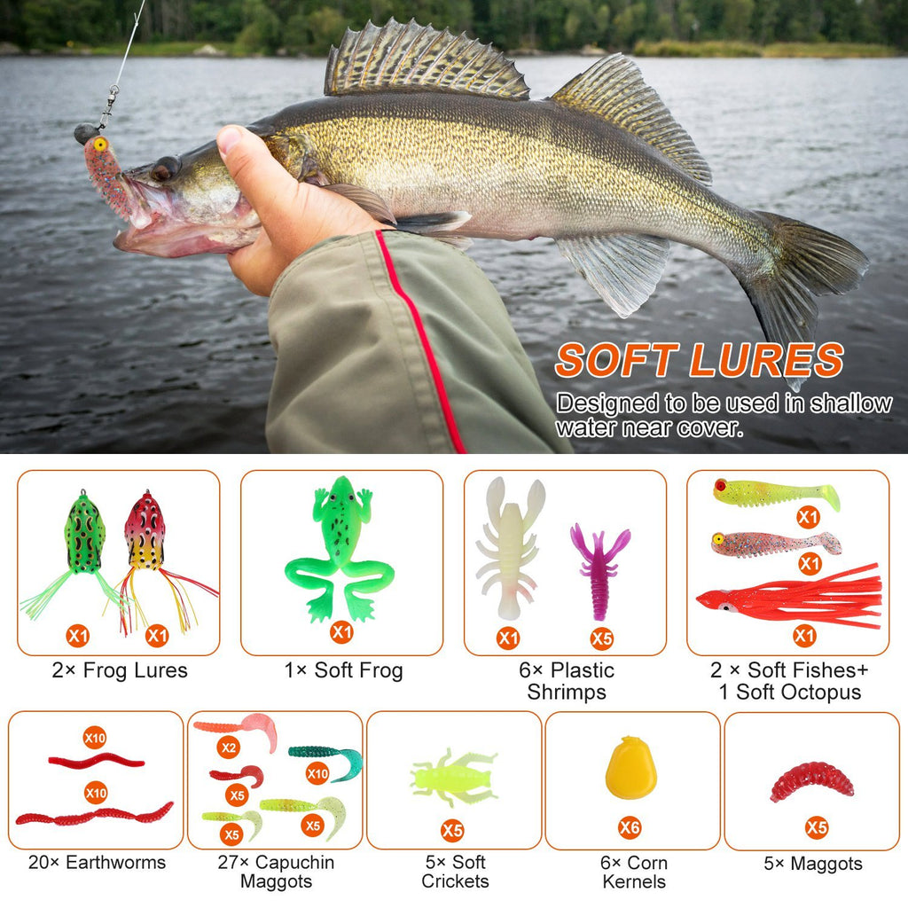 Doolittle & Fishmore 375-Piece All-Water Fishing Lure Kit