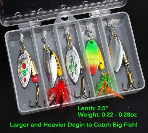 Tbuymax 10-Piece Spinnerbait & Rooster Tail Set – Freshwater & Saltwater