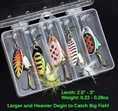 Tbuymax 10-Piece Spinnerbait & Rooster Tail Set – Freshwater & Saltwater