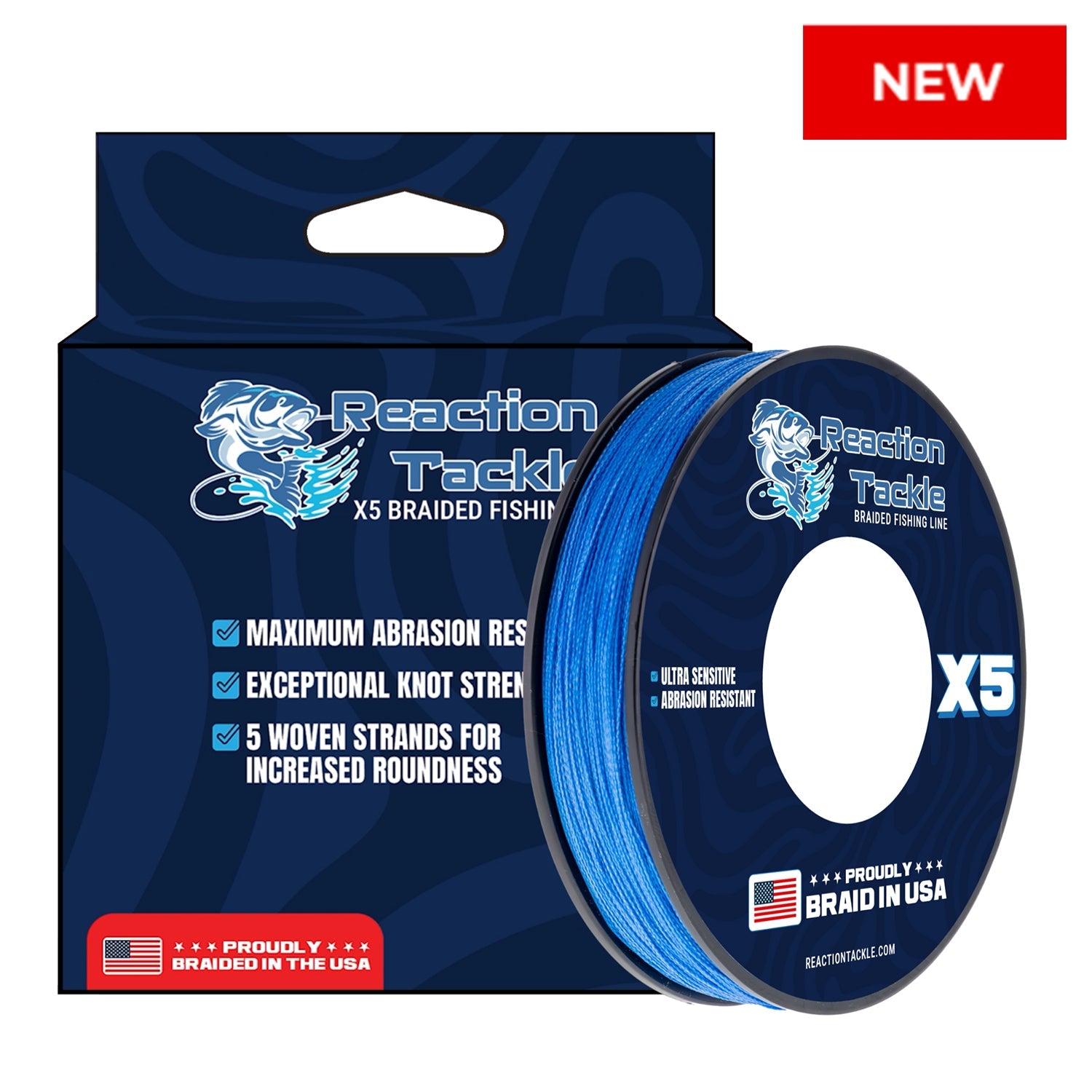 Reaction Tackle 5X Braided Fishing Line – Braided in the USA