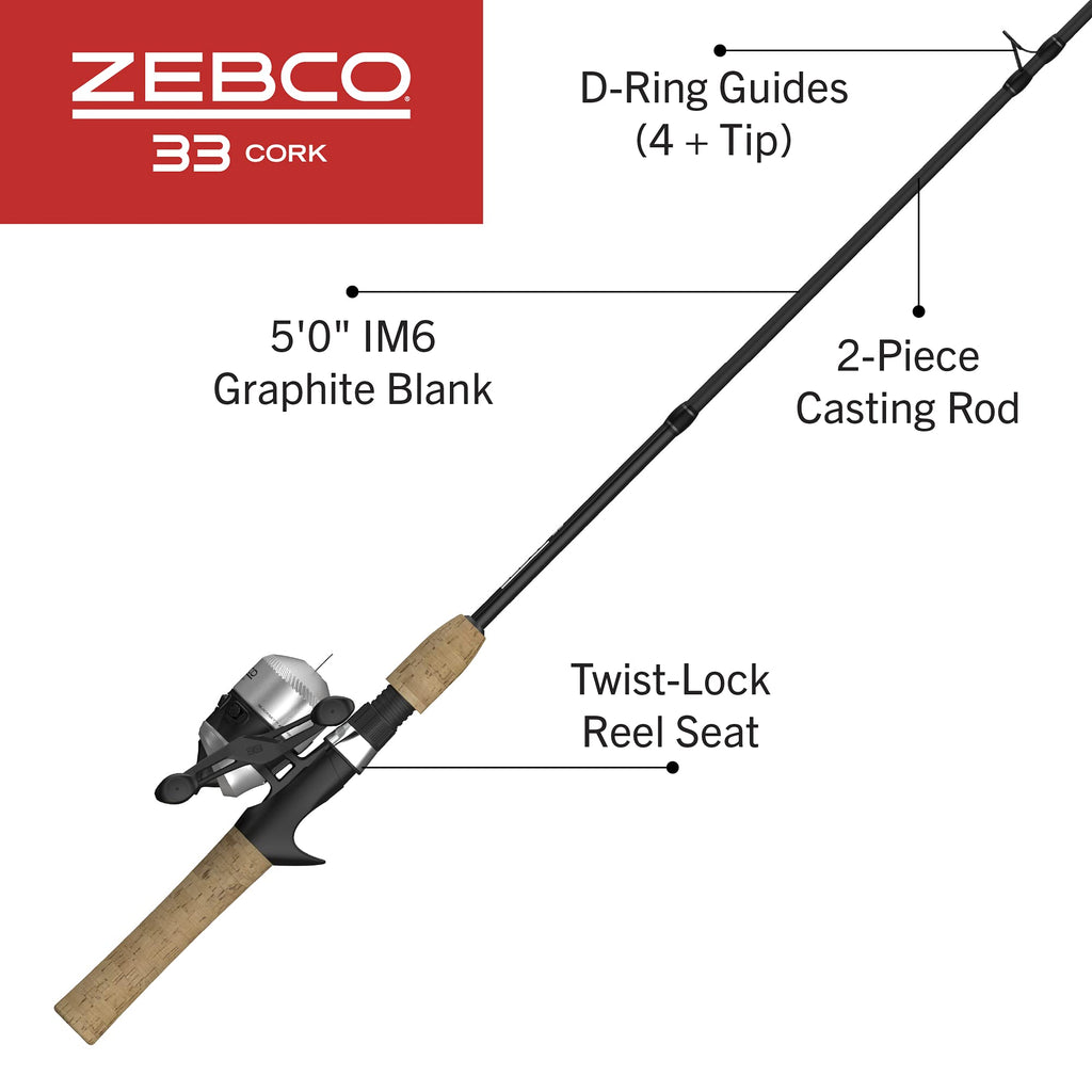 Zebco 33 Cork Micro Spincast Combo – Ultralight Rod & Reel Set