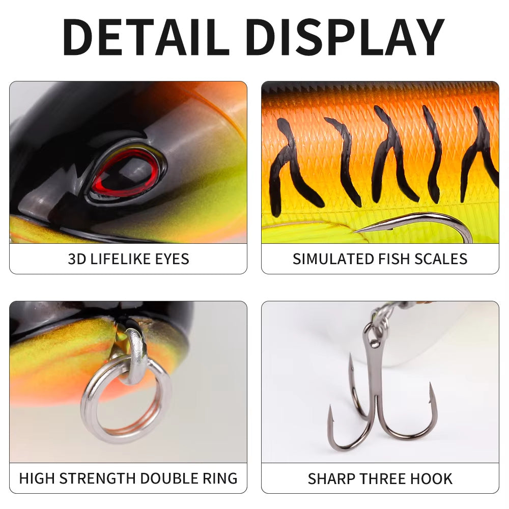 20-Piece Topwater Propeller Lure Set