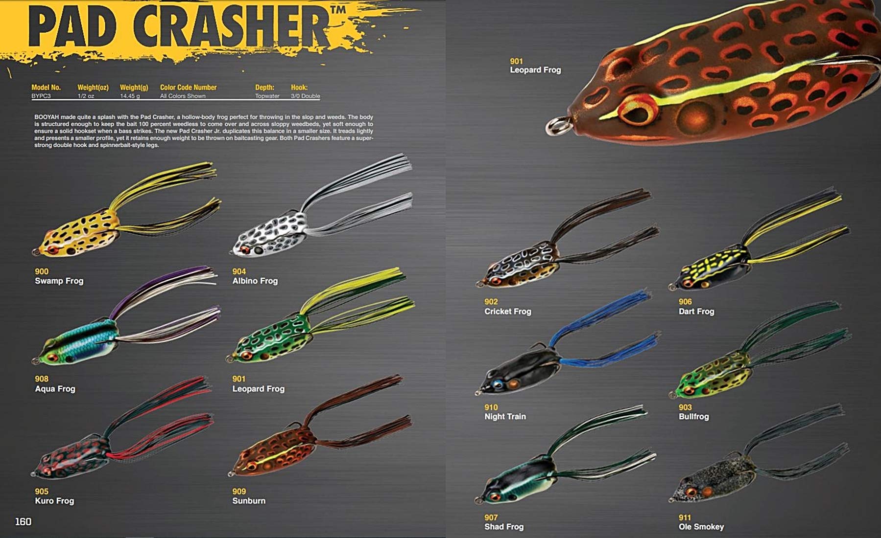 BOOYAH Pad Crasher Topwater Bass Fishing Bullfrog