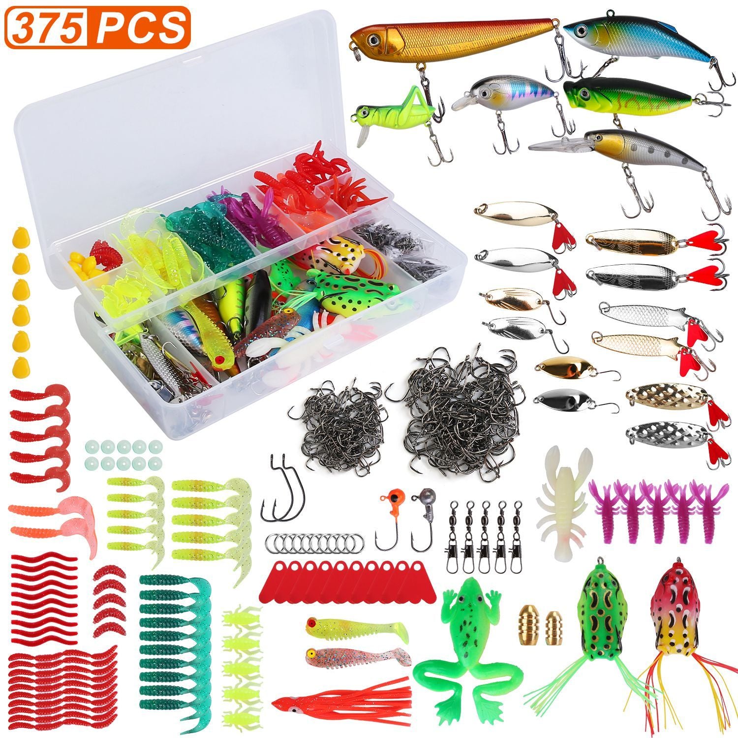 Doolittle & Fishmore 375-Piece All-Water Fishing Lure Kit