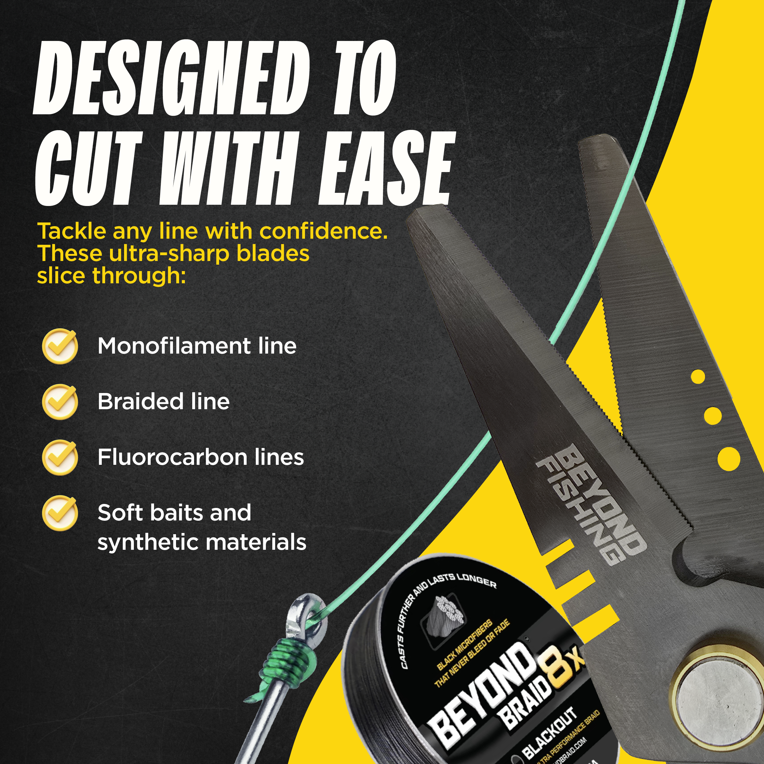 fishing scissors for braided line Beyond Fishing 6.5" Pro Shears