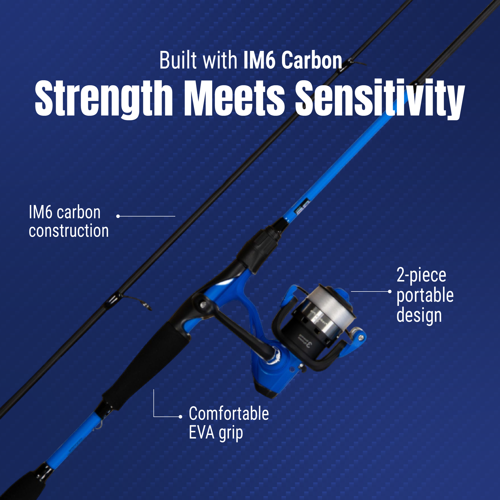 Reaction Tackle PredatorPro Combo – 6’6” Medium IM6 Carbon Rod & Smooth Spinning Reel