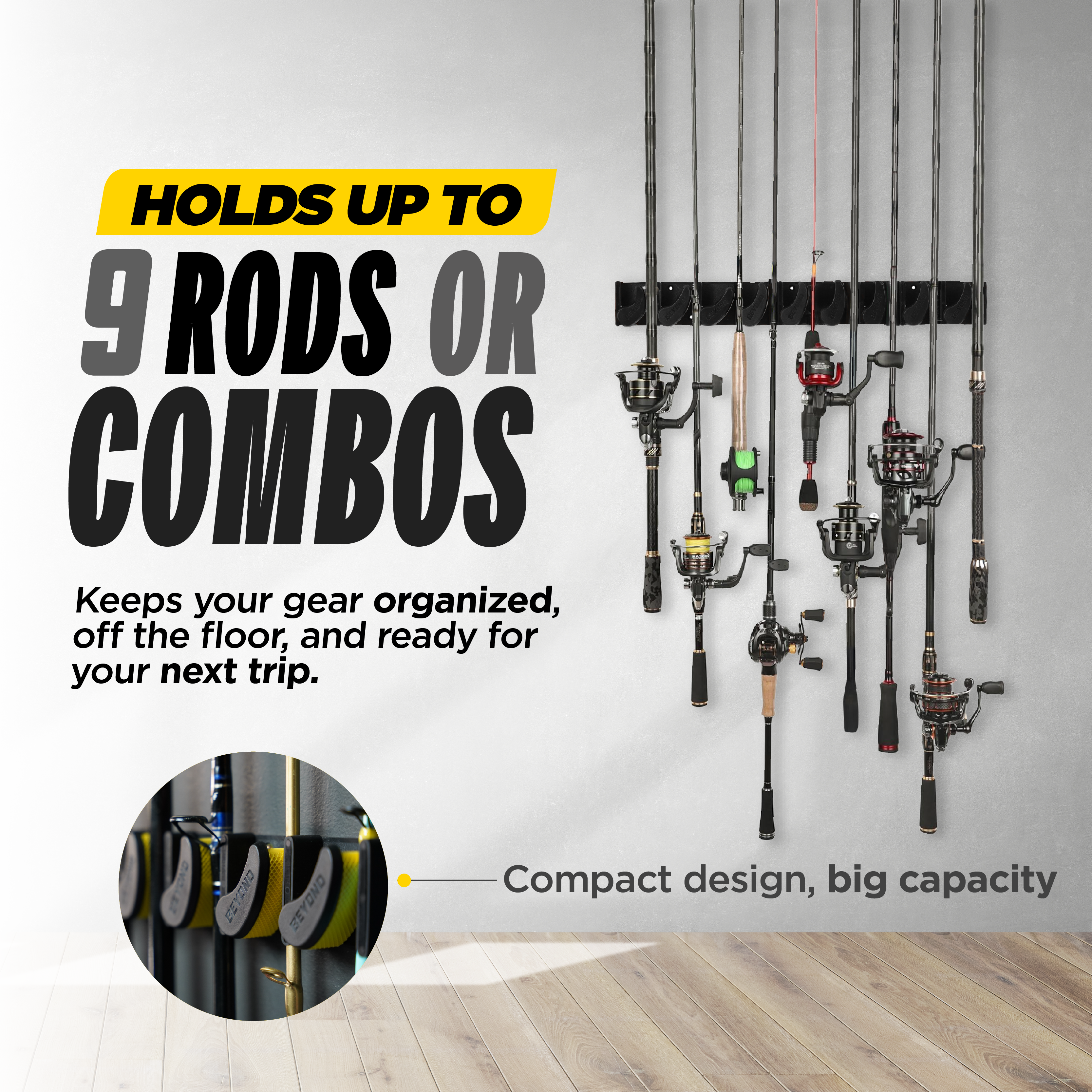 Beyond Fishing GripLock Vertical Fishing Rod Rack