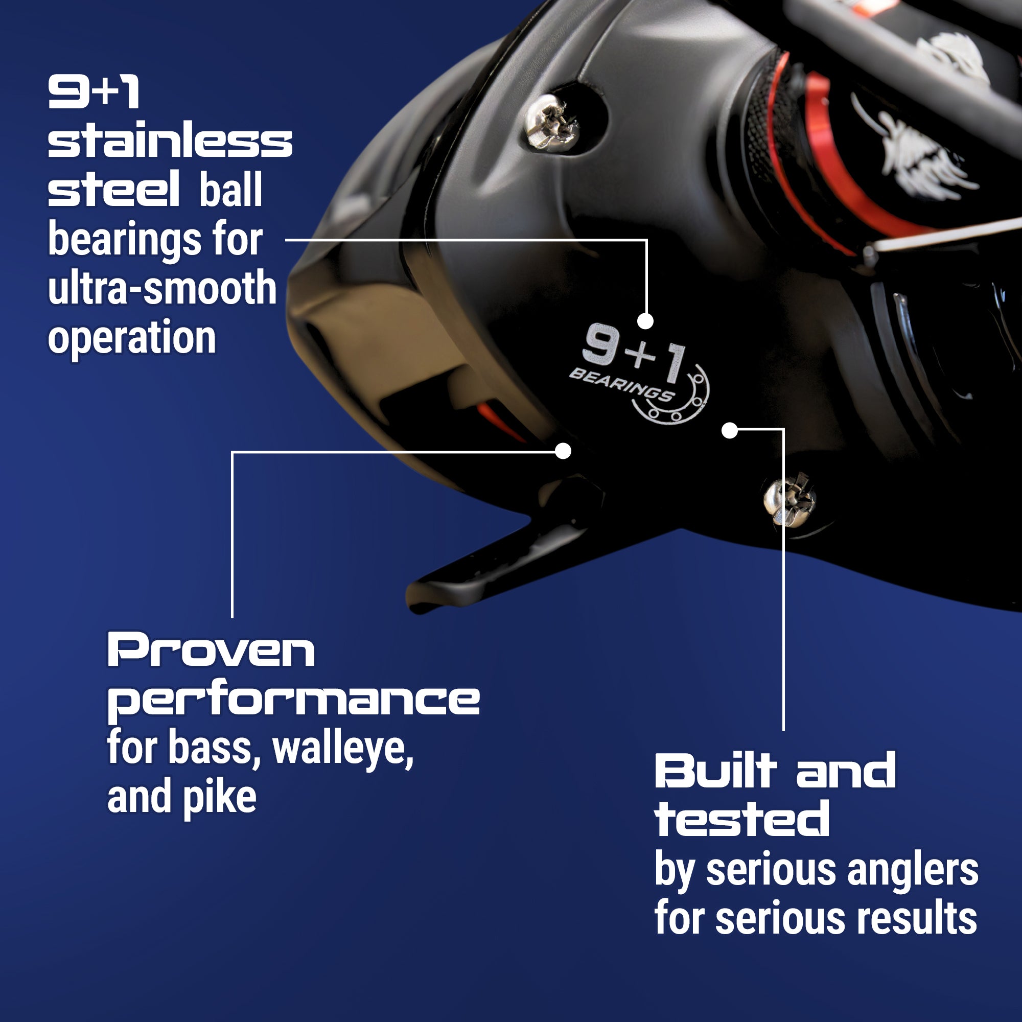 Reaction Tackle ReactCast Baitcasting Reel – 7.3:1 Gear Ratio, Lightweight & Smooth