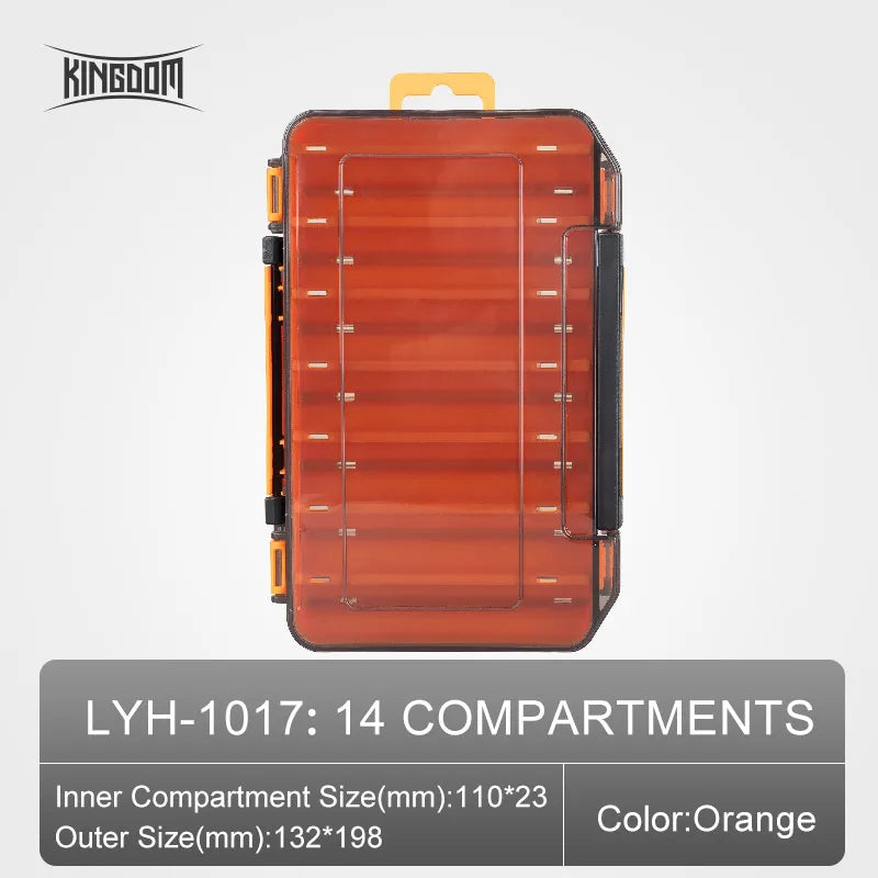 Kingdom Fishing Box – 12/14 Compartment Double-Sided Tackle Storage