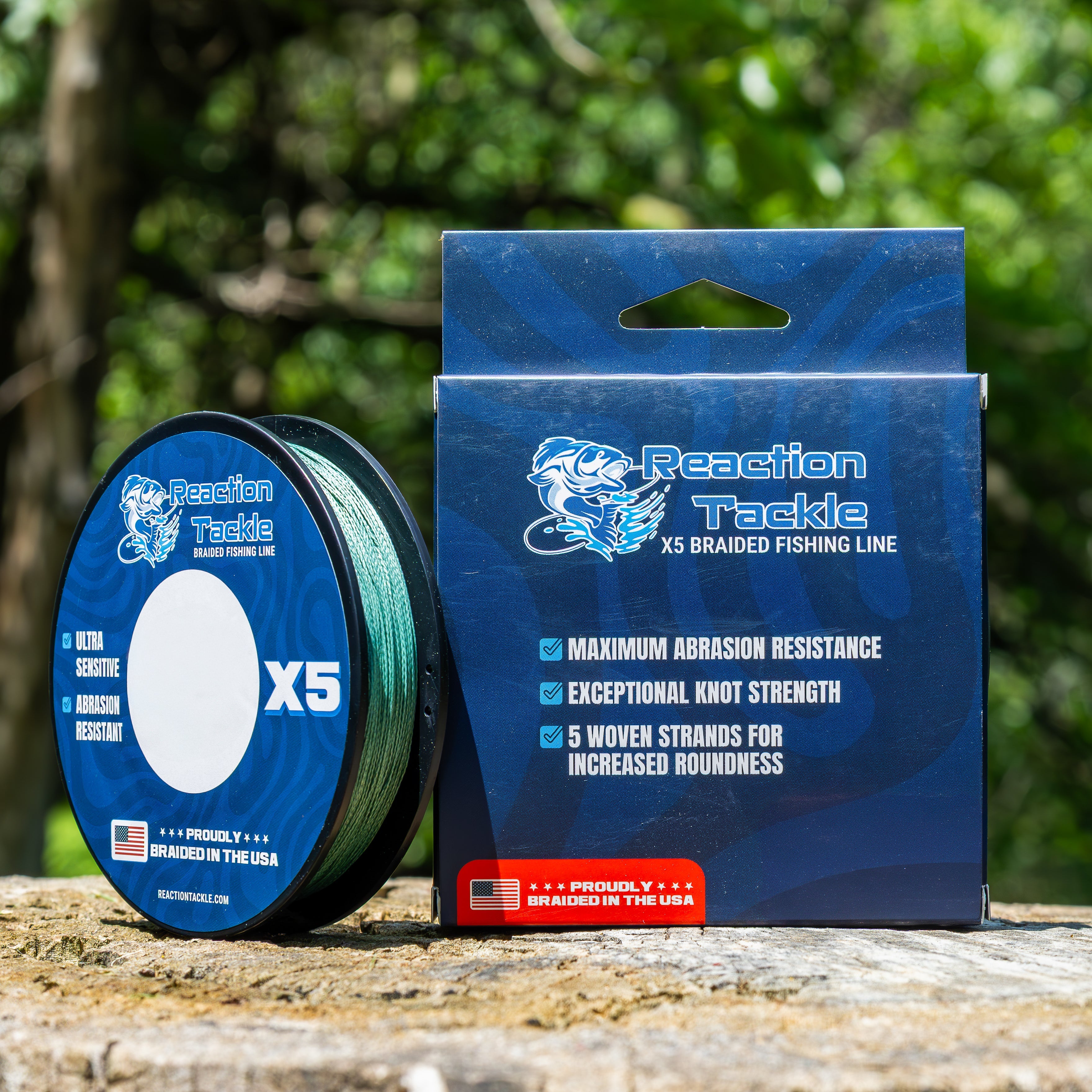 Reaction Tackle 5X Braided Fishing Line – Braided in the USA