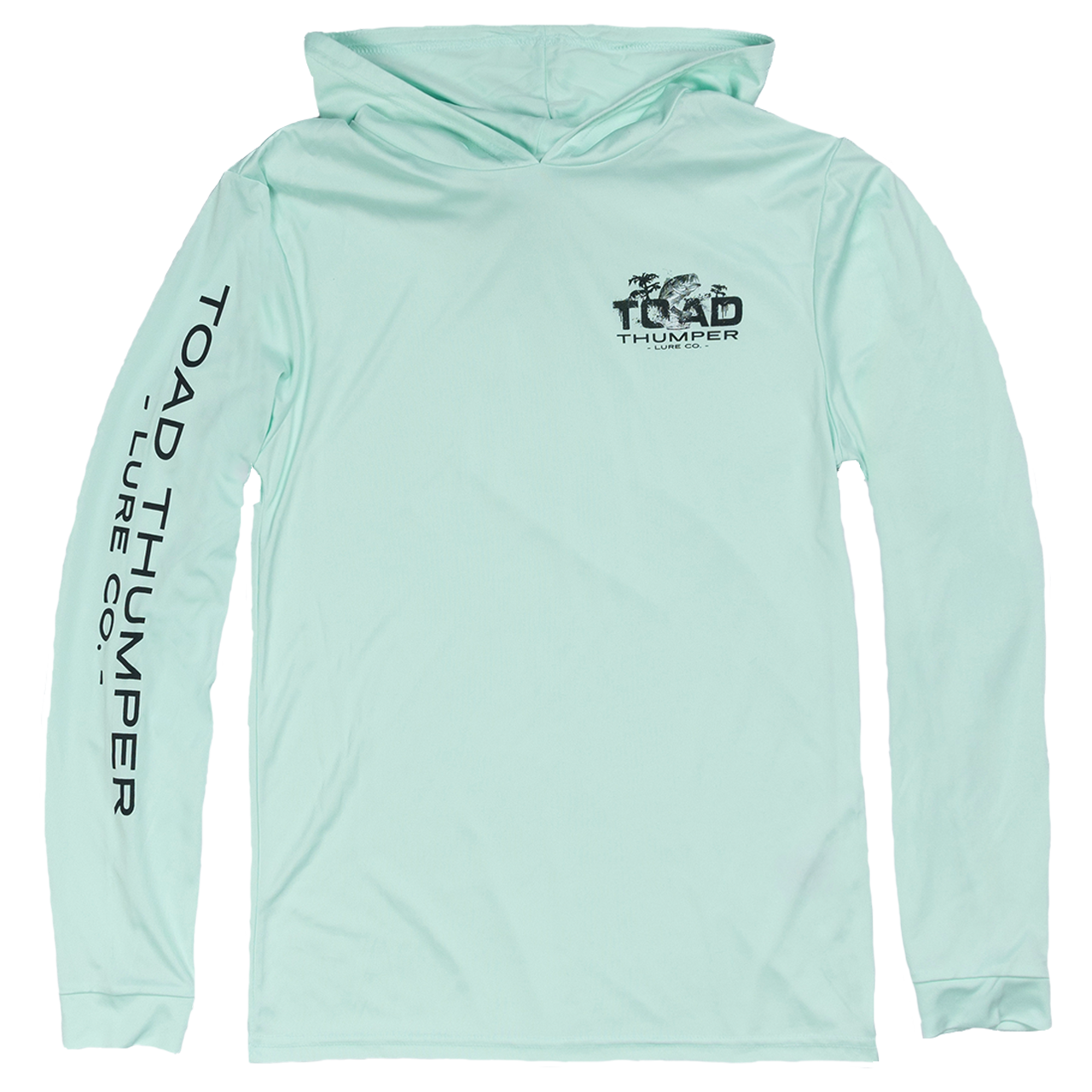 Toad Thumper Hooded Tee – Long Sleeve Bass Fishing Hoodie | Mint Green