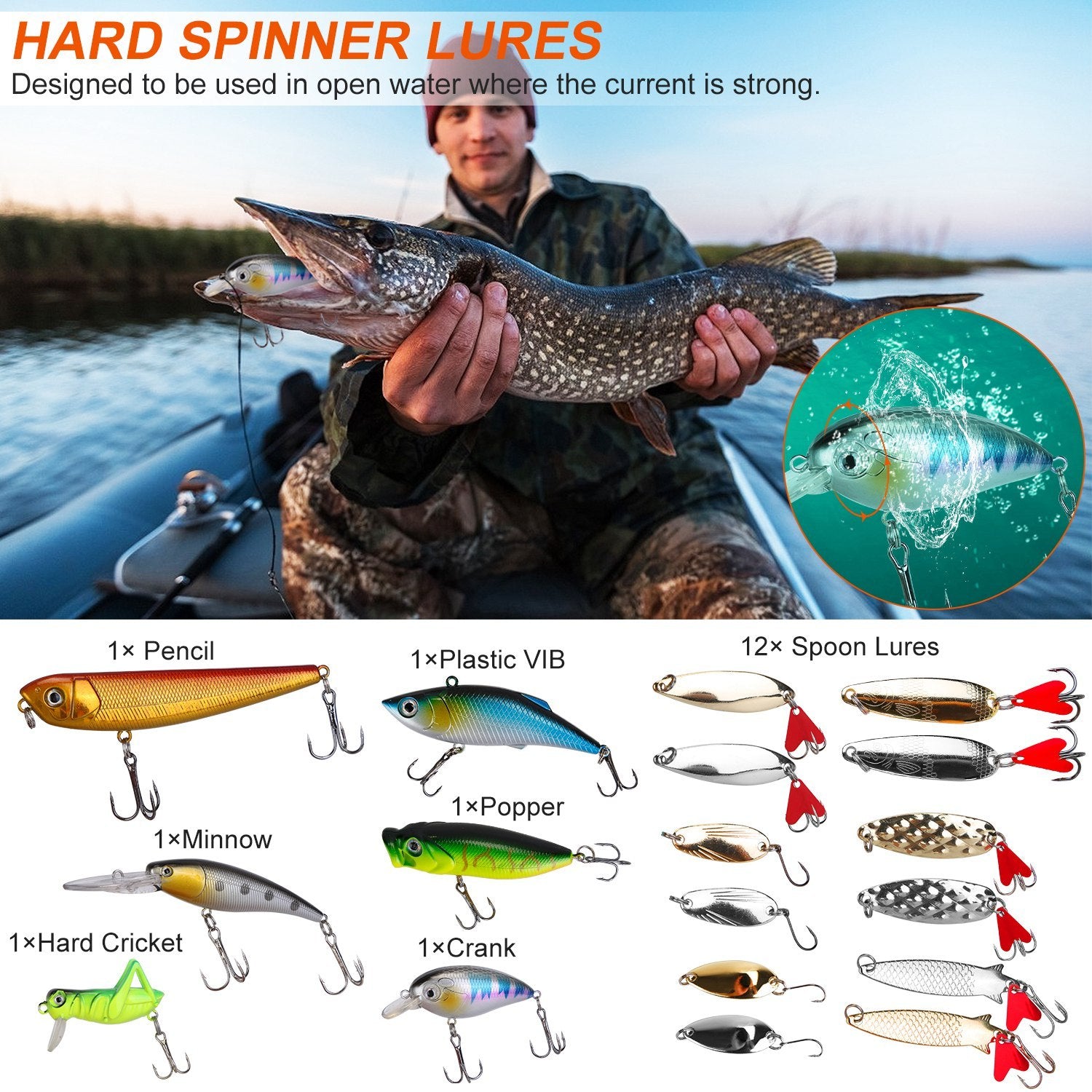 Doolittle & Fishmore 375-Piece All-Water Fishing Lure Kit