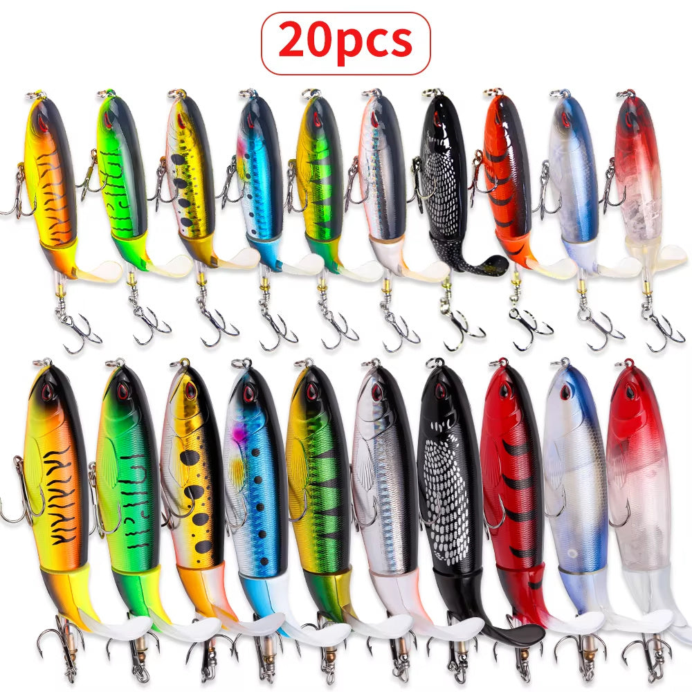 20-Piece Topwater Propeller Lure Set